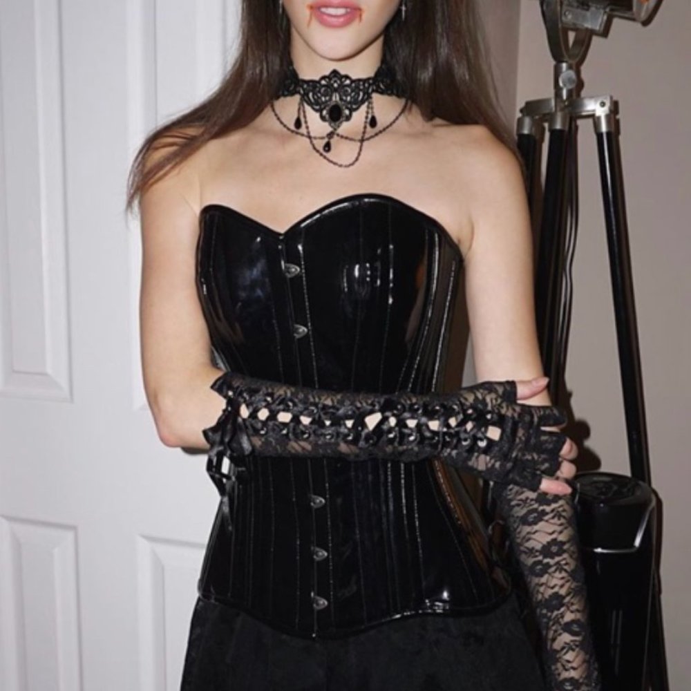New Patent PVC leather authentic lace-up corset XS - Perfect for Halloween!